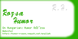rozsa humor business card